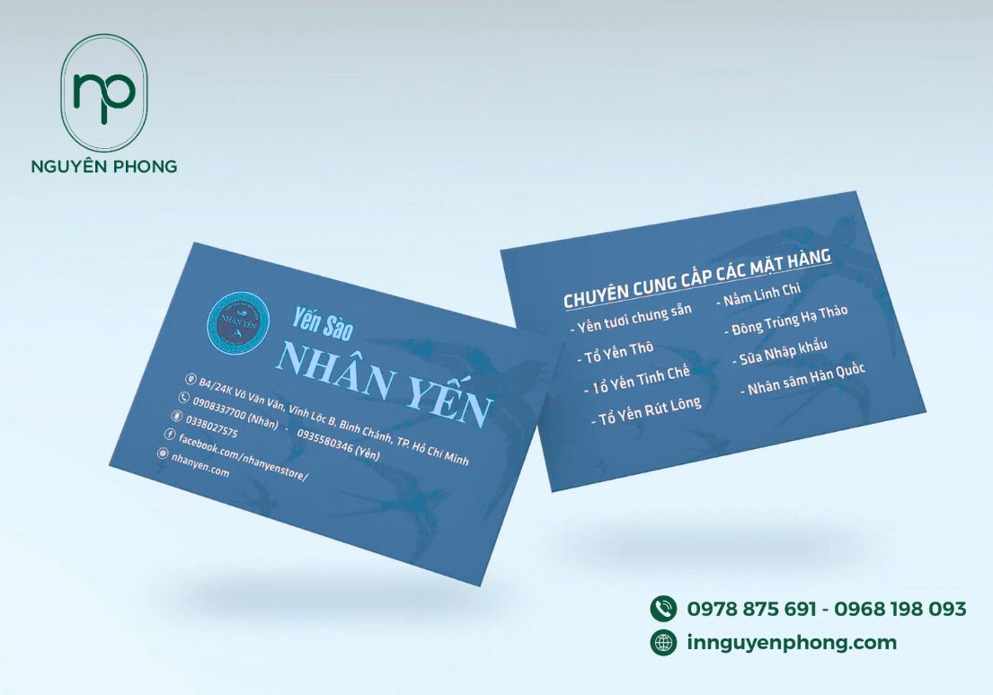 mẫu card visit yến sào cao cấp